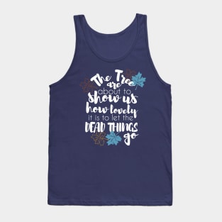 Autumn tree and leaves quotes design 2 Tank Top